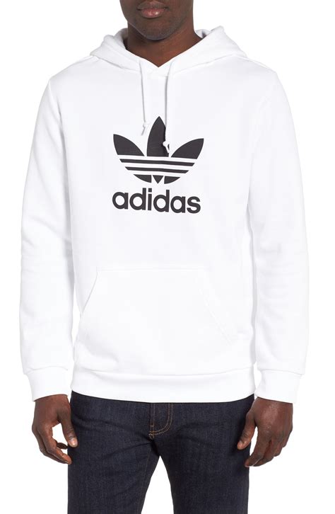 adidas men's white originals hoodie